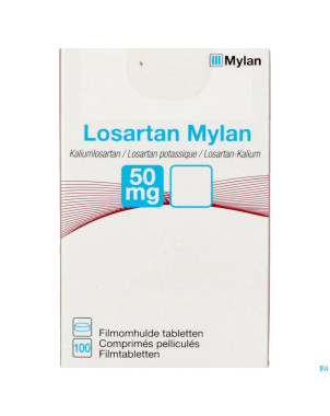 Losartan mylan  50mg comp pell 100 x  50mg flacon