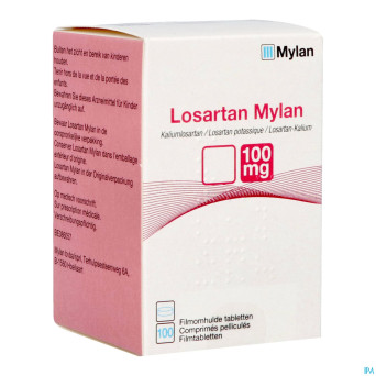 Losartan mylan 100mg comp pell 100 x 100mg flacon