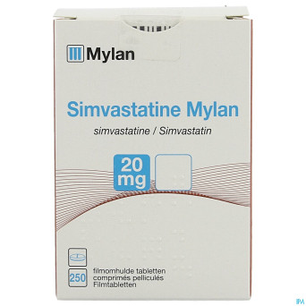 Simvastatine viatris 20mg comp pell 250 fl hdpe