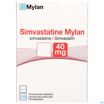 Simvastatine viatris 40mg comp pell 250 fl hdpe