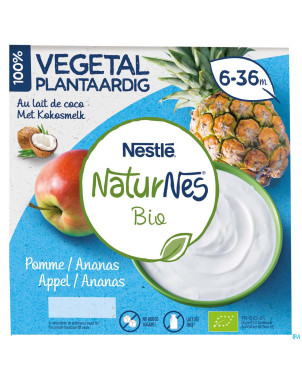 Naturnes vegetale ananas pomme    pot 4x90g