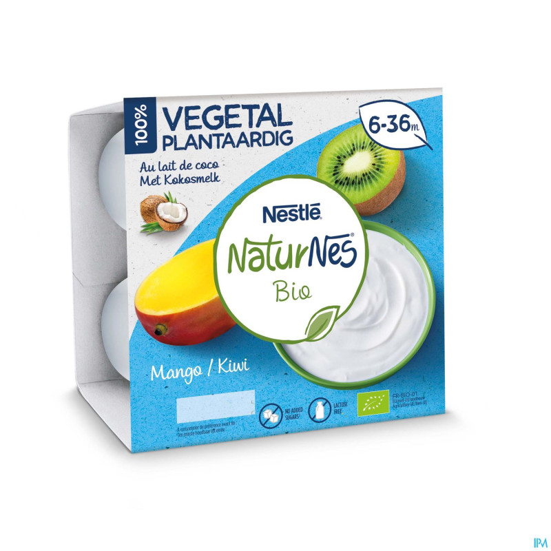 Naturnes vegetale mango kiwi    pot 4x90g