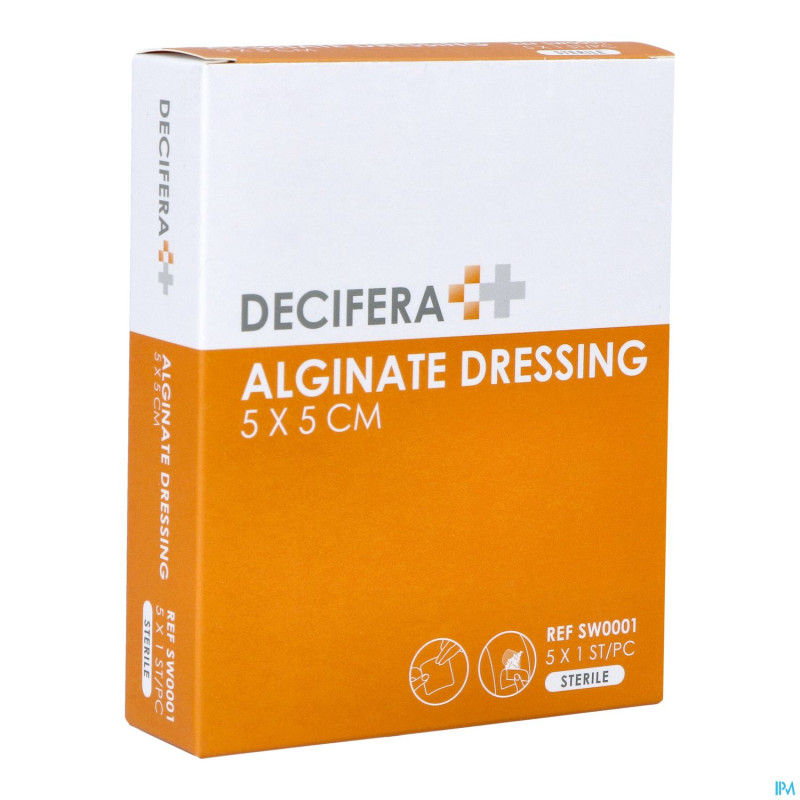 Decifera alginate dressing 5x 5cm 5