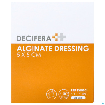 Decifera alginate dressing 5x 5cm 5