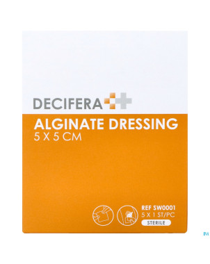 Decifera alginate dressing 5x 5cm 5