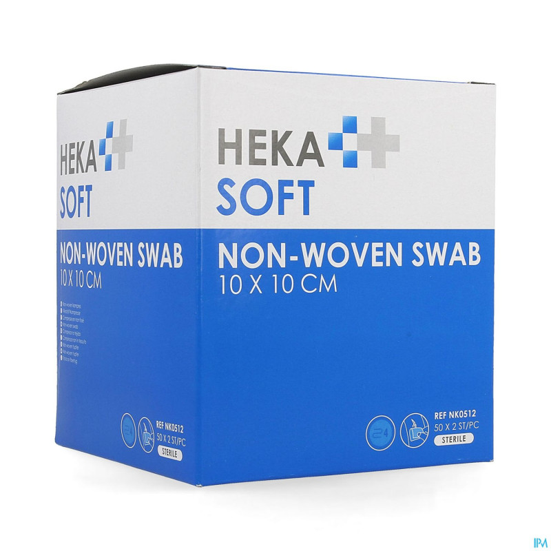Hekasoft compresse non-tis. sterile 10x10cm 2x50