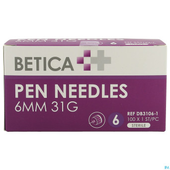 Betica aiguilles stylo inj 6mm 31g 100