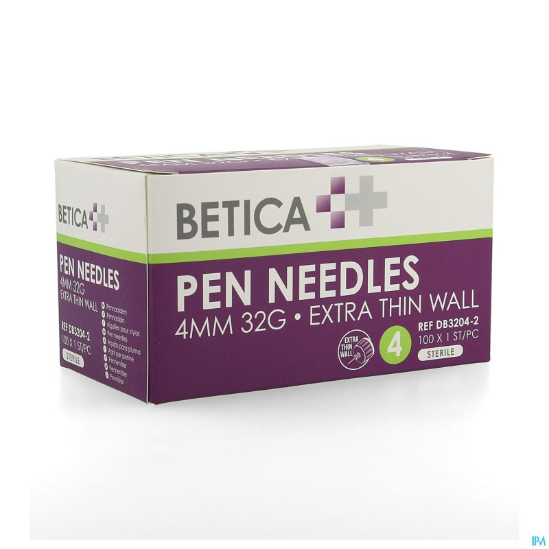 Betica aiguilles stylo inj 4mm 32g 100