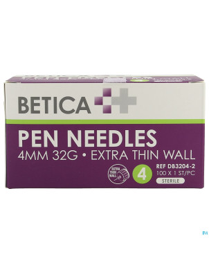 Betica aiguilles stylo inj 4mm 32g 100