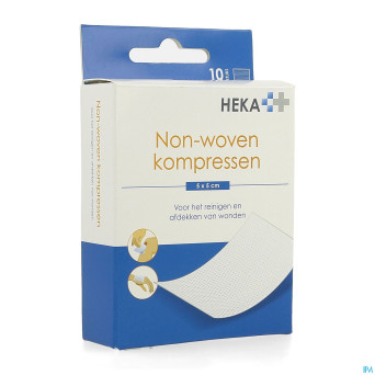 Heka zom compresse non-tis. sterile 5x5cm 8pl 10