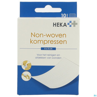 Heka zom compresse non-tis. sterile 5x5cm 8pl 10