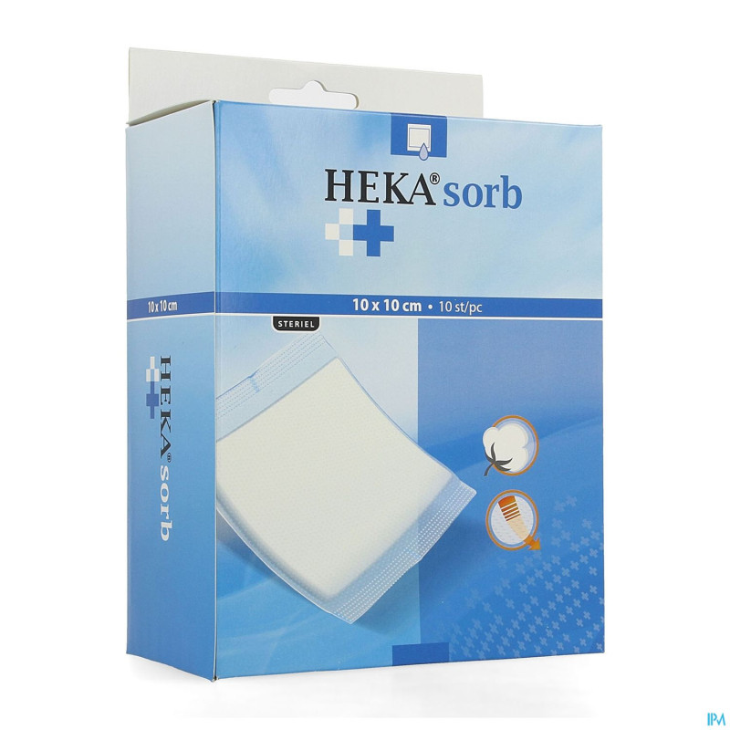Hekasorb zom pansement absorbant sterile10x10cm 10