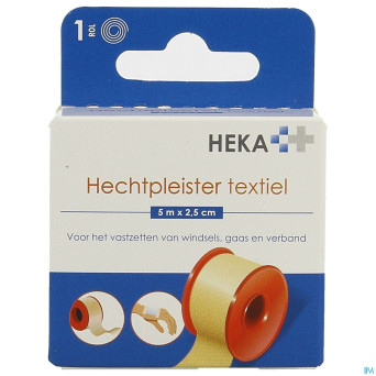 Hekaplast zom bande adh. textile 5mx2,5cm roul 1