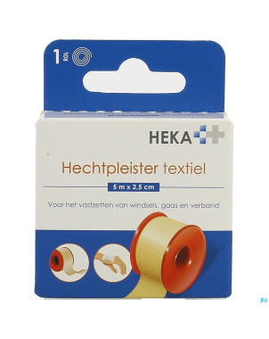Hekaplast zom bande adh. textile 5mx2,5cm roul 1
