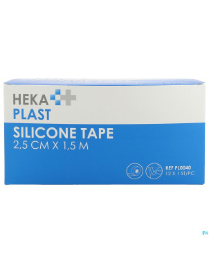 Heka plast rouleau adhesif silic. 1,5mx2,5cm 12