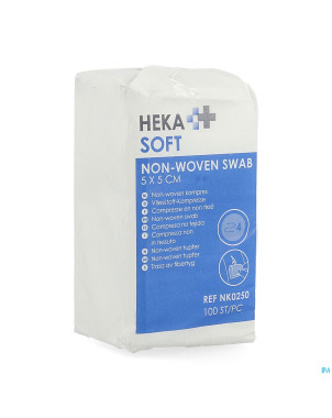 Hekasoft compresse non-tis. vrac 5x5cm 100