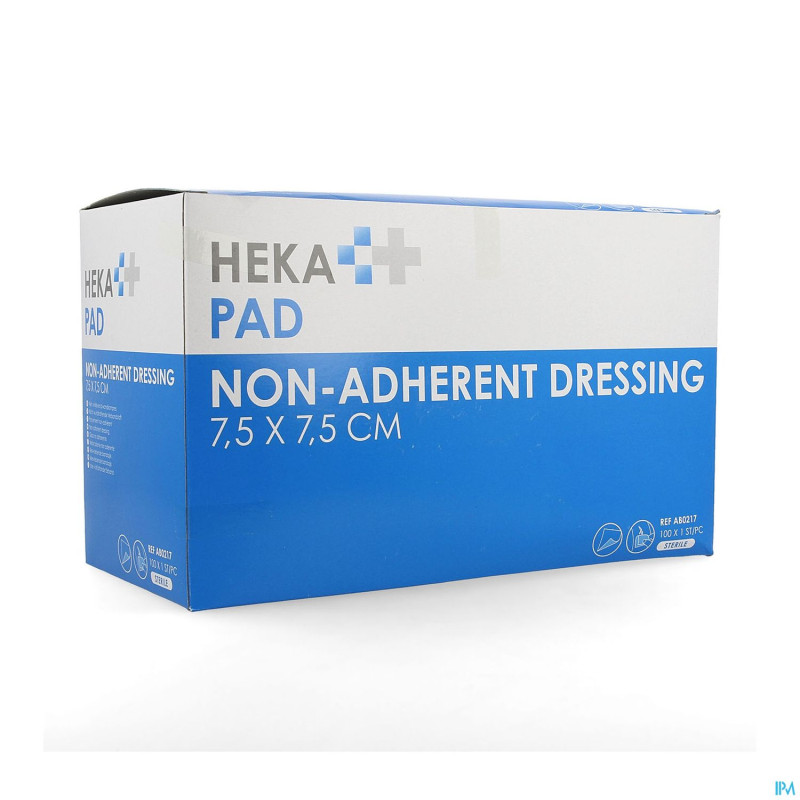 Hekapad compresse sterile 7,5x7,5cm 100