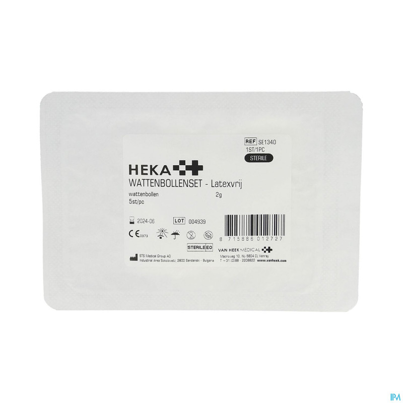 Heka tampons ouate 2,0g sterile 5