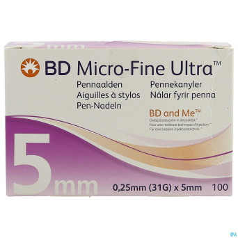 Bd microfine ultra aig. stylo0,25mmx5mm easyfl.100