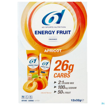 6d energy fruit apricot    12x32g