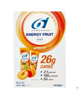 6d energy fruit apricot    12x32g