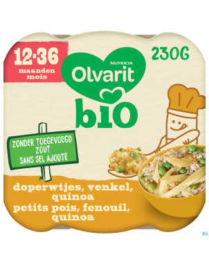 Olvarit bio 12-36m pet.pois fenouil quinoa