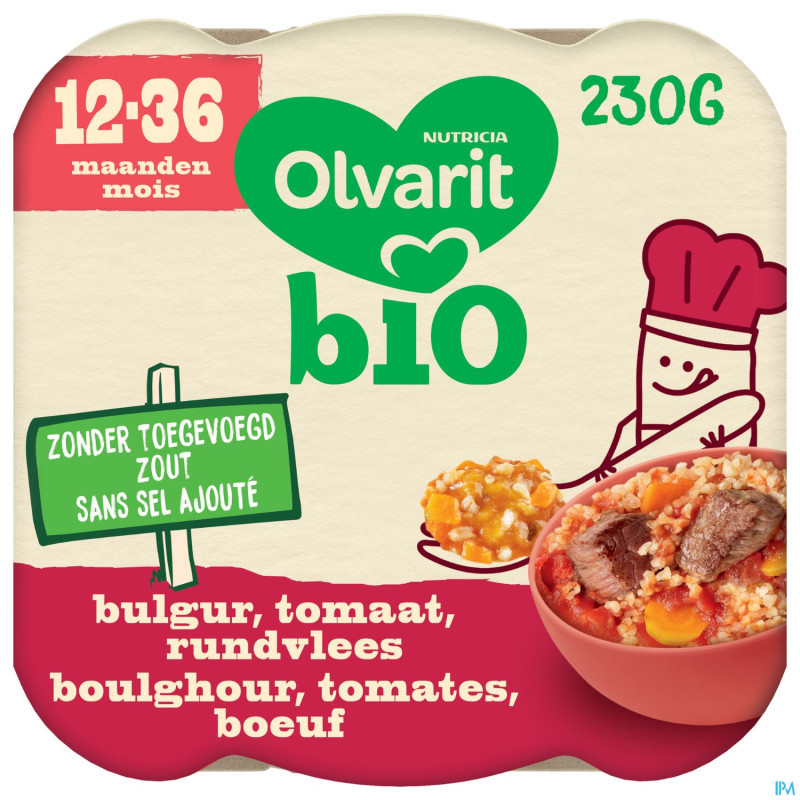 Olvarit bio 12-36m boulghour tomates boeuf