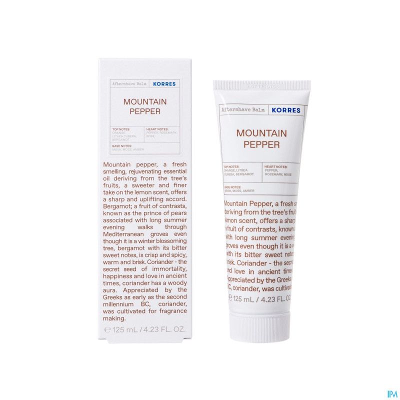 Korres kb baume apres-rasage poivre montagne 125ml