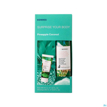 Korres kg pineapple coco surprise mix set 250+40ml