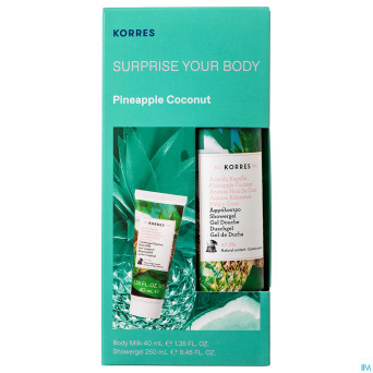Korres kg pineapple coco surprise mix set 250+40ml