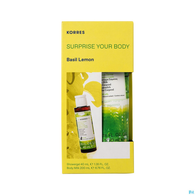 Korres kg basil lemon surprise mix set 200ml+40ml