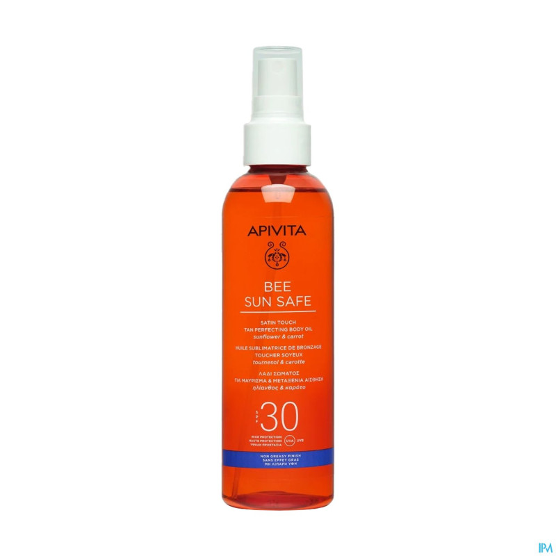 Apivita satin touch tan perf. body oil spf30 200ml
