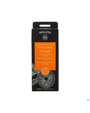 Apivita express beauty face mask orange rad. 2x8ml