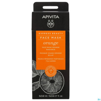 Apivita express beauty face mask orange rad. 2x8ml