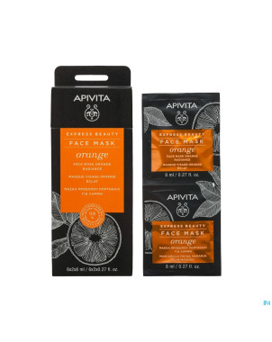 Apivita express beauty face mask orange rad. 2x8ml
