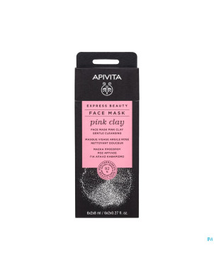 Apivita express beauty face mask pink clay   2x8ml