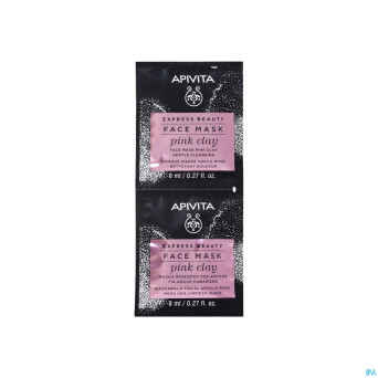 Apivita express beauty face mask pink clay   2x8ml