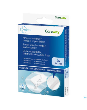 Careway pansements wtp steriles 5cmx7,5cm    5