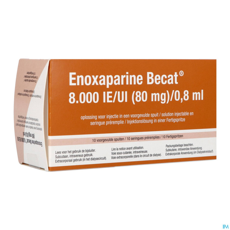 Enoxaparine becat  8000iu 100mg/ml ser preremp. 10