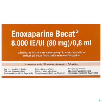 Enoxaparine becat  8000iu 100mg/ml ser preremp. 10