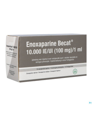 Enoxaparine becat 10000iu 100mg/ml ser preremp. 10