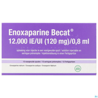 Enoxaparine becat 12000iu 150mg/ml ser preremp. 10