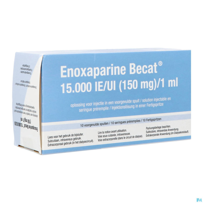 Enoxaparine becat 15000iu 150mg/ml ser preremp. 10