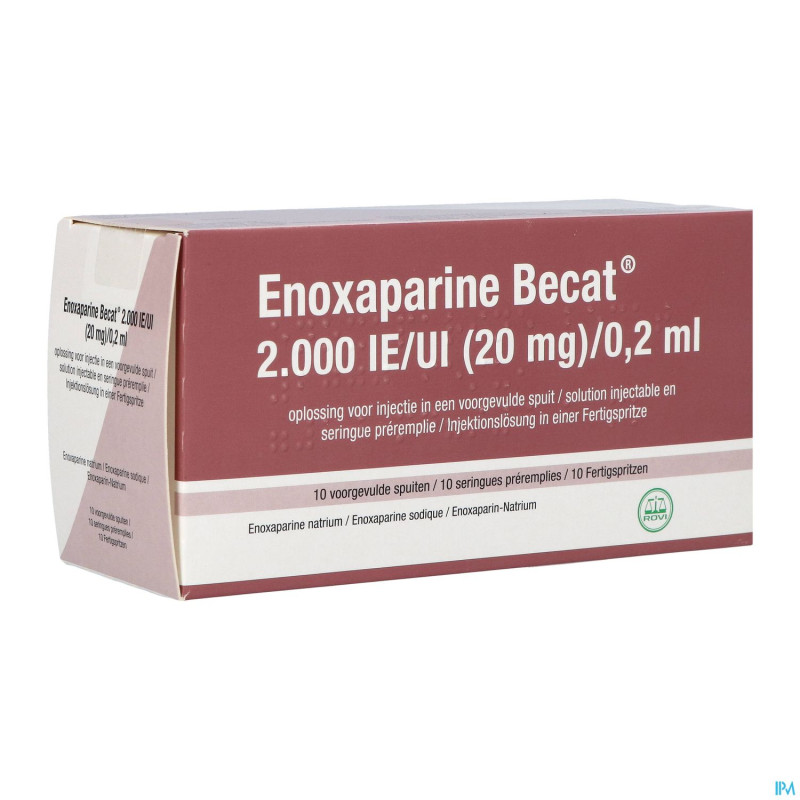 Enoxaparine becat  2000iu 100mg/ml ser preremp. 10