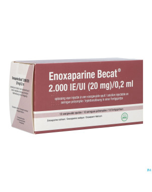 Enoxaparine becat  2000iu 100mg/ml ser preremp. 10