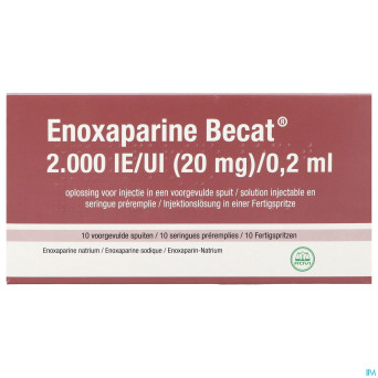 Enoxaparine becat  2000iu 100mg/ml ser preremp. 10