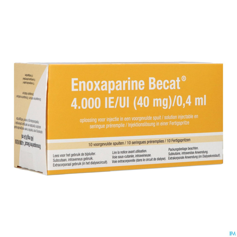 Enoxaparine becat  4000iu 100mg/ml ser preremp. 10