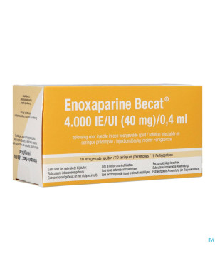 Enoxaparine becat  4000iu 100mg/ml ser preremp. 10