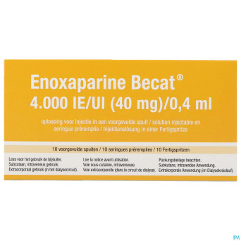 Enoxaparine becat  4000iu 100mg/ml ser preremp. 10