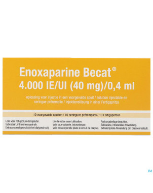 Enoxaparine becat  4000iu 100mg/ml ser preremp. 10